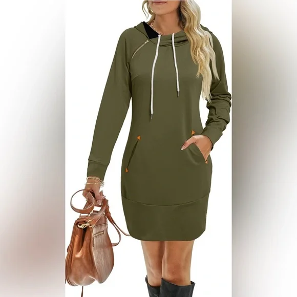Women Hooded Sweater Dress Sz. 3xl | Color: Green | Size: 3x | Madamarie's Closet